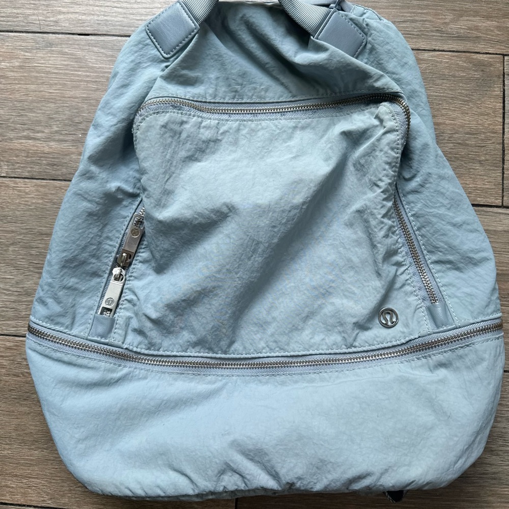 lululemon athletica light blue backpack